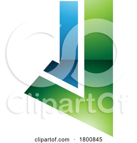 Green and Blue Glossy Letter J Icon with Straight Lines by cidepix