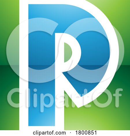 Green and Blue Glossy Square Letter P Icon by cidepix
