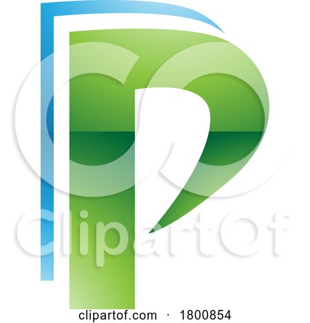 Green and Blue Glossy Layered Letter P Icon by cidepix