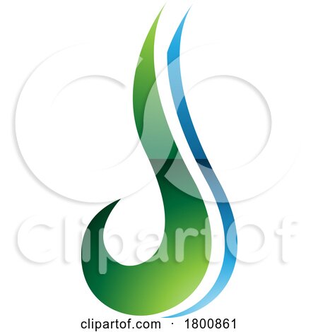 Green and Blue Glossy Hook Shaped Letter J Icon by cidepix