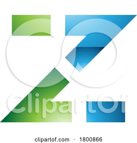 Green and Blue Glossy Dotted Line Shaped Letter Z Icon by cidepix