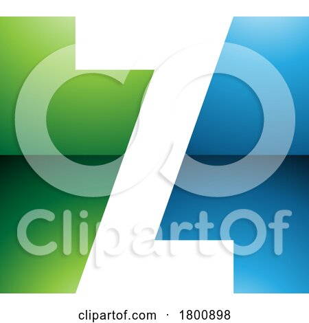Green and Blue Glossy Rectangle Shaped Letter Z Icon by cidepix