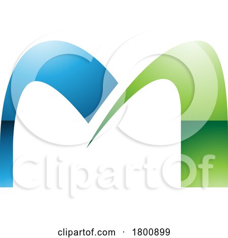 Green and Blue Glossy Arch Shaped Letter M Icon by cidepix