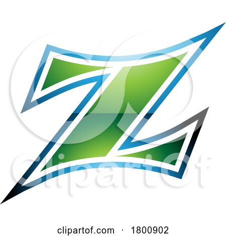 Green and Blue Glossy Arc Shaped Letter Z Icon by cidepix