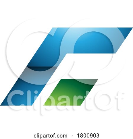 Green and Blue Glossy Rectangular Italic Letter C Icon by cidepix