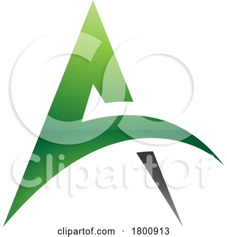 Green and Black Glossy Spiky Arch Shaped Letter a Icon by cidepix