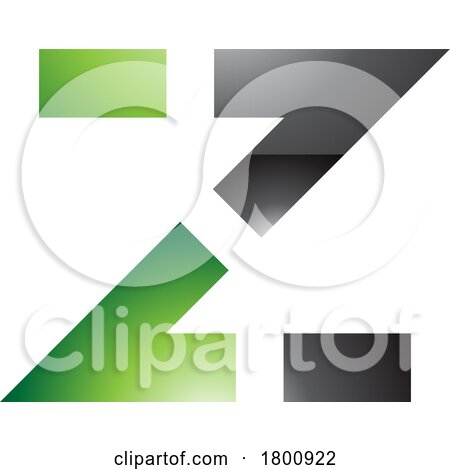 Green and Black Glossy Dotted Line Shaped Letter Z Icon by cidepix