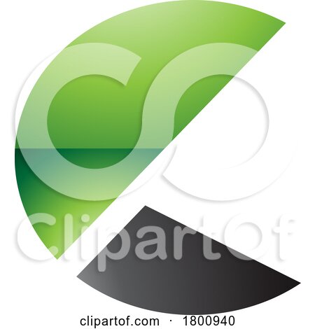 Green and Black Glossy Letter C Icon with Half Circles by cidepix