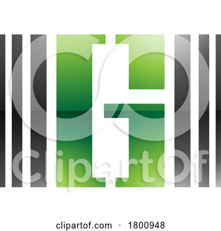 Green and Black Glossy Letter G Icon with Vertical Stripes by cidepix