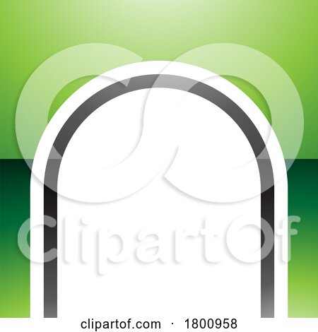 Green and Black Glossy Arch Shaped Letter N Icon by cidepix