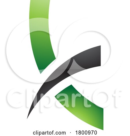Green and Black Spiky Glossy Lowercase Letter K Icon by cidepix