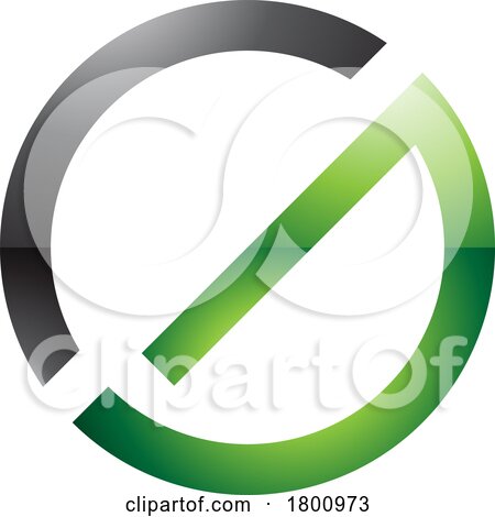 Green and Black Thin Round Glossy Letter G Icon by cidepix