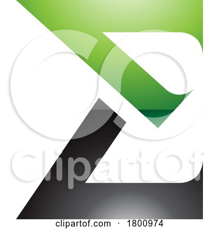 Green and Black Sharp Glossy Elegant Letter E Icon by cidepix