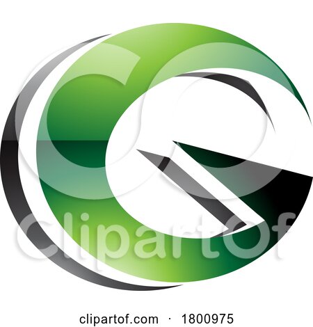Green and Black Round Layered Glossy Letter G Icon by cidepix