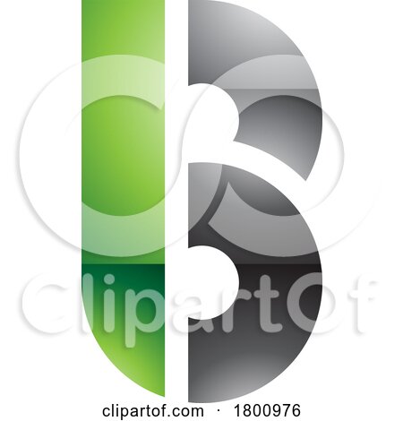 Green and Black Round Glossy Disk Shaped Letter B Icon by cidepix