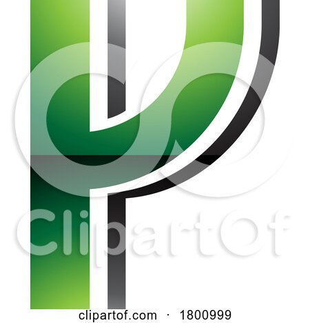 Green and Black Glossy Striped Shaped Letter Y Icon by cidepix