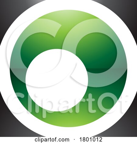 Green and Black Glossy Square Letter O Icon by cidepix