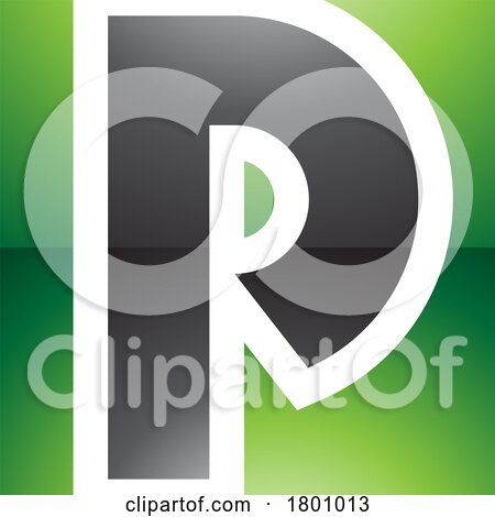 Green and Black Glossy Square Letter P Icon by cidepix