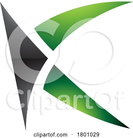 Green and Black Glossy Spiky Letter K Icon by cidepix