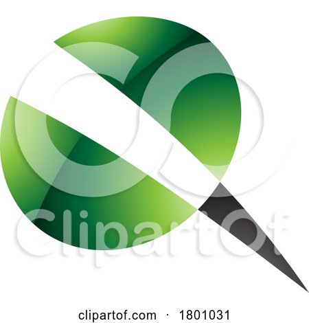 Green and Black Glossy Screw Shaped Letter Q Icon by cidepix