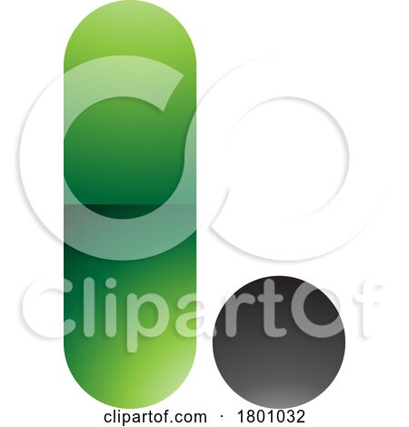 Green and Black Glossy Rounded Letter L Icon by cidepix