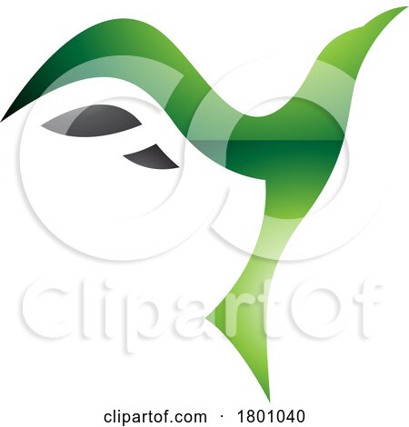 Green and Black Glossy Rising Bird Shaped Letter Y Icon by cidepix
