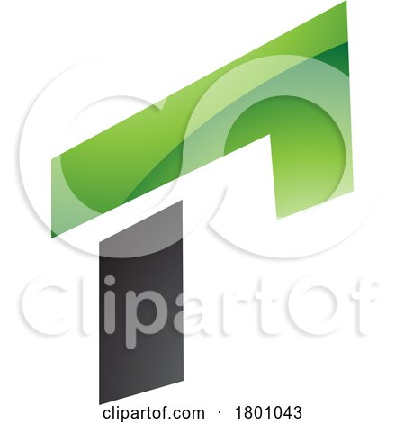 Green and Black Glossy Rectangular Letter R Icon by cidepix