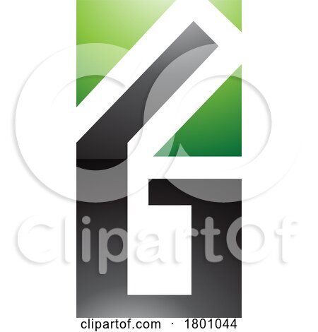 Green and Black Glossy Rectangular Letter G or Number 6 Icon by cidepix
