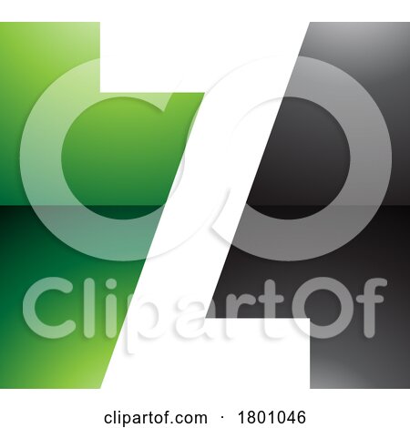 Green and Black Glossy Rectangle Shaped Letter Z Icon by cidepix