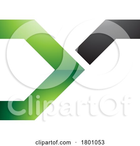 Green and Black Glossy Rail Switch Shaped Letter Y Icon by cidepix