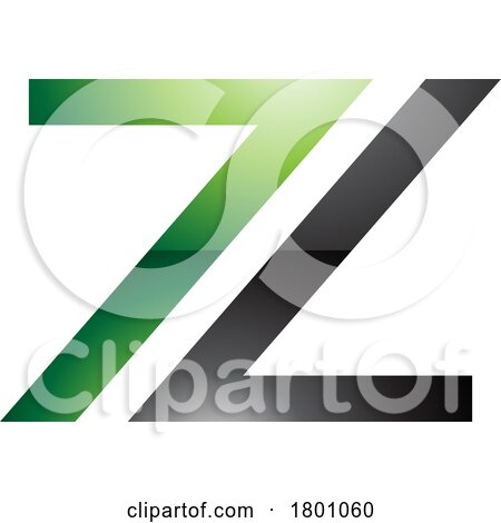 Green and Black Glossy Number 7 Shaped Letter Z Icon by cidepix