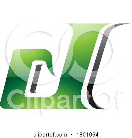 Green and Black Glossy Lowercase Italic Letter D Icon by cidepix