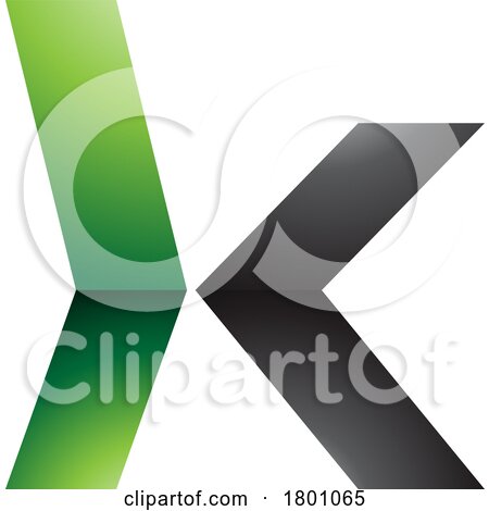 Green and Black Glossy Lowercase Arrow Shaped Letter K Icon by cidepix