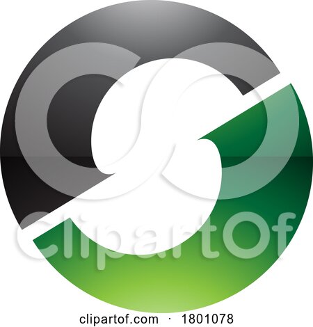 Green and Black Glossy Letter O Icon with an S Shape in the Middle by cidepix