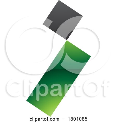 Green and Black Glossy Letter I Icon with a Square and Rectangle by cidepix