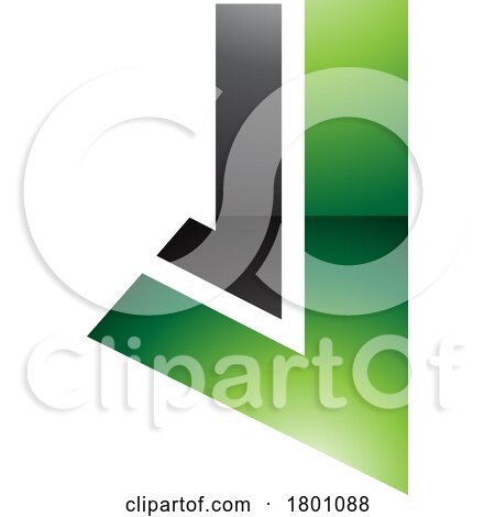 Green and Black Glossy Letter J Icon with Straight Lines by cidepix