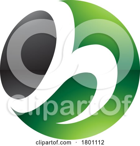 Green and Black Glossy Circle Shaped Letter H Icon by cidepix
