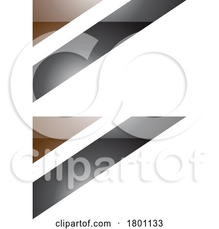 Brown and Black Glossy Triangular Flag Shaped Letter B Icon by cidepix