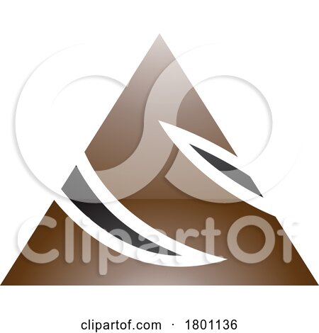 Brown and Black Glossy Triangle Shaped Letter S Icon by cidepix