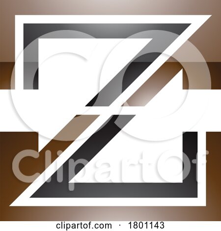 Brown and Black Glossy Striped Shaped Letter Z Icon by cidepix