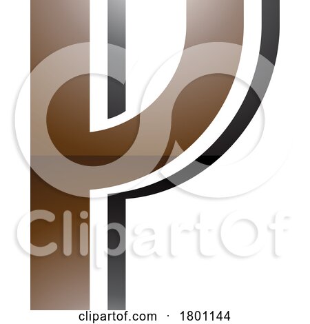 Brown and Black Glossy Striped Shaped Letter Y Icon by cidepix