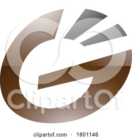 Brown and Black Glossy Striped Oval Letter G Icon by cidepix