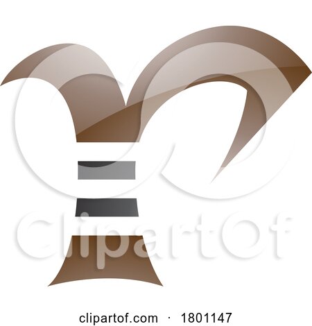 Brown and Black Glossy Striped Letter R Icon by cidepix