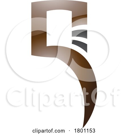Brown and Black Glossy Square Shaped Letter Q Icon by cidepix