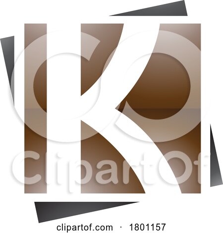 Brown and Black Glossy Square Letter K Icon by cidepix