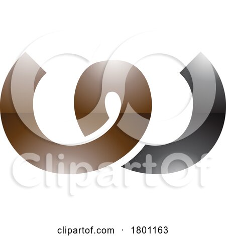 Brown and Black Glossy Spring Shaped Letter W Icon by cidepix