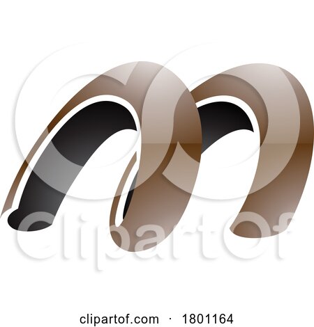 Brown and Black Glossy Spring Shaped Letter M Icon by cidepix