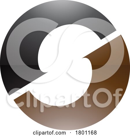Brown and Black Glossy Letter O Icon with an S Shape in the Middle by cidepix
