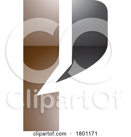 Brown and Black Glossy Letter P Icon with a Bold Rectangle by cidepix