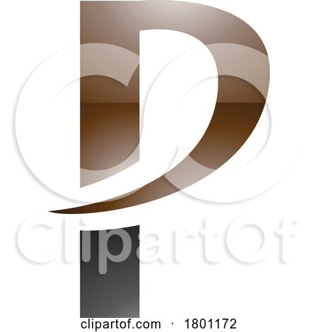 Brown and Black Glossy Letter P Icon with a Pointy Tip by cidepix
